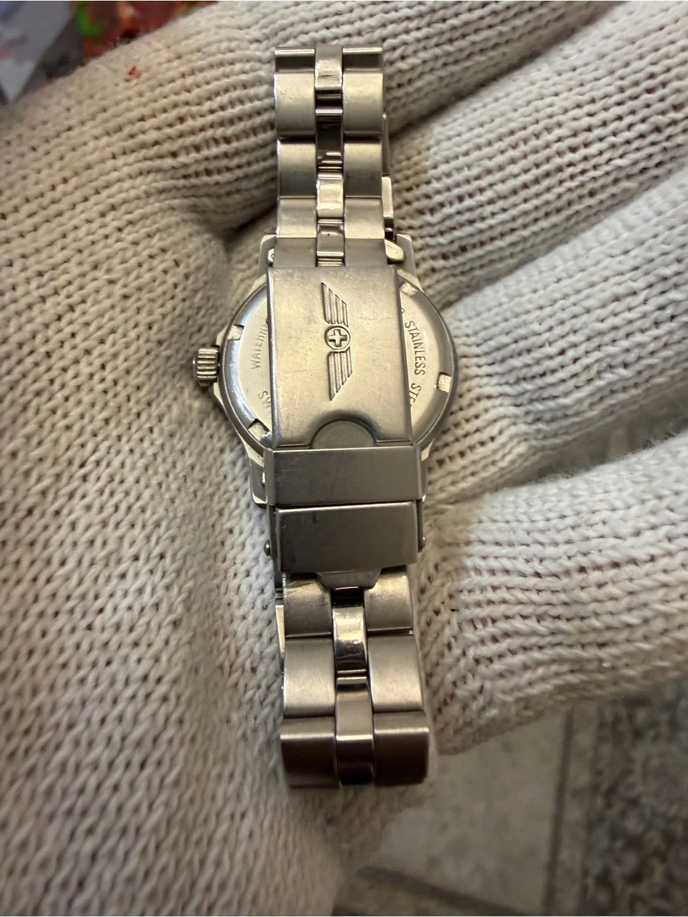 Vintage Swiss Air Force Ladies Pilot Watch Fighter Jets Radar Dial Quartz Steel
